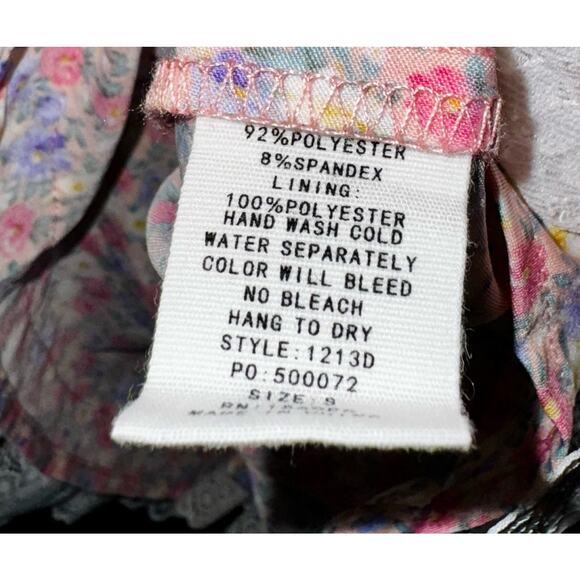 NWT La February Ditzy Floral Baby Doll Dress Small Lace Trim Pink Cottagecore - Picture 10 of 12